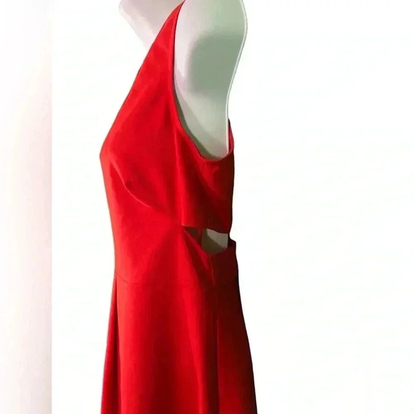 1 State Dress Womens Size Medium Red Cut Out Sleeveless Fit Flare - Picture 4 of 10